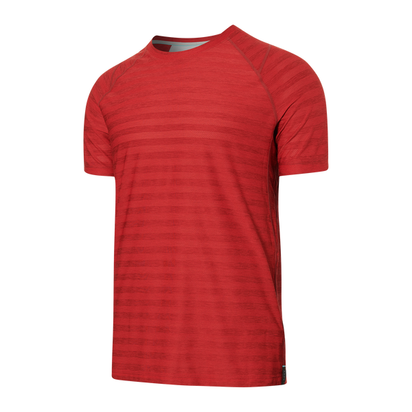 Front of DropTemp Cooling Mesh Crew in Red Heather